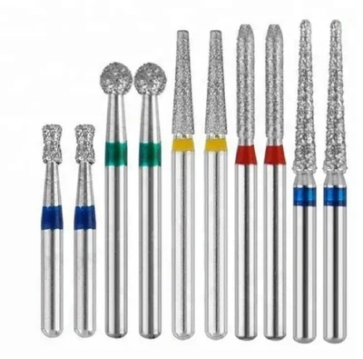 CE Dental Round Diamond Burs para peças de mão de motor de alta velocidade